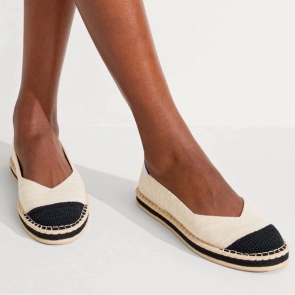 Rothy's Black and Cream Flats Size 10 - Picture 1 of 16